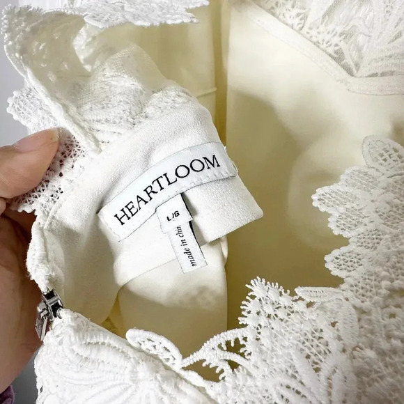 HEARTLOOM Revolve L Long Sleeve Lace Sheath Dress Bridal Wedding Rececption‎ - Picture 4 of 8